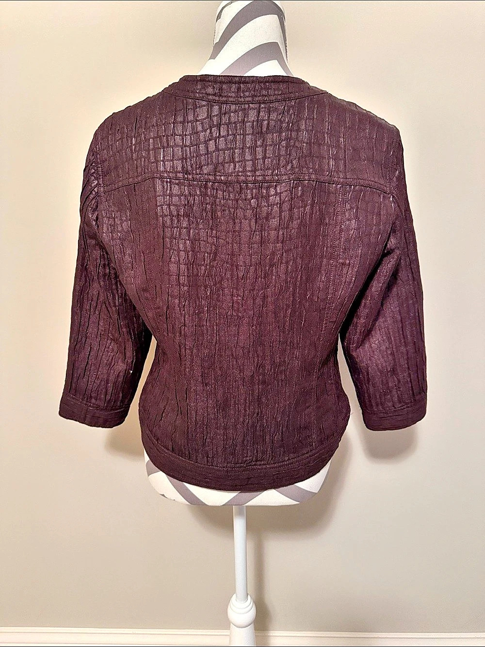 Ruby Rd. Chocolate Brown Button-Front Jacket Size 10 - Picture 3 of 5